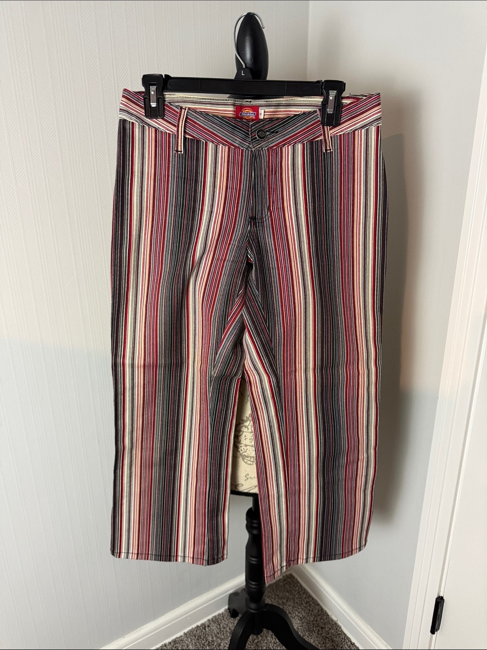 Vintage Dickies Girl Multi-Color Striped Cropped Pants -Women’s Size 5 Y2K Skate